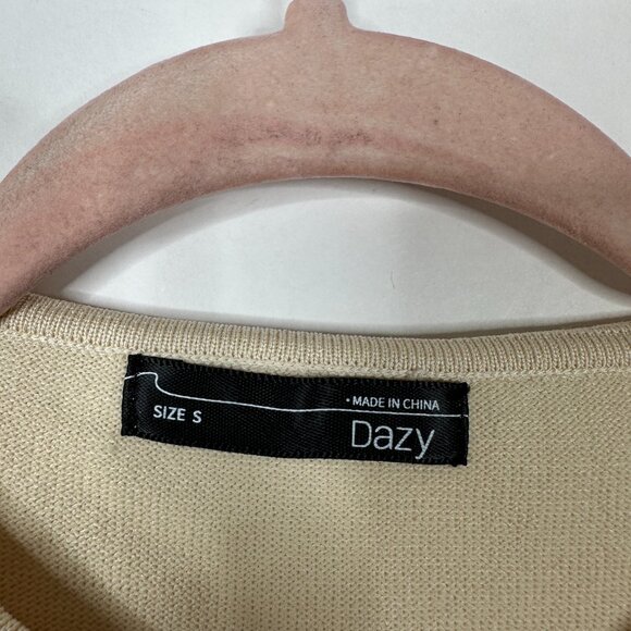 2/$30 Dazy Fit and Flare Shirt Dress Cap Sleeve Beige Small #A0366 TRB2 - Picture 5 of 7
